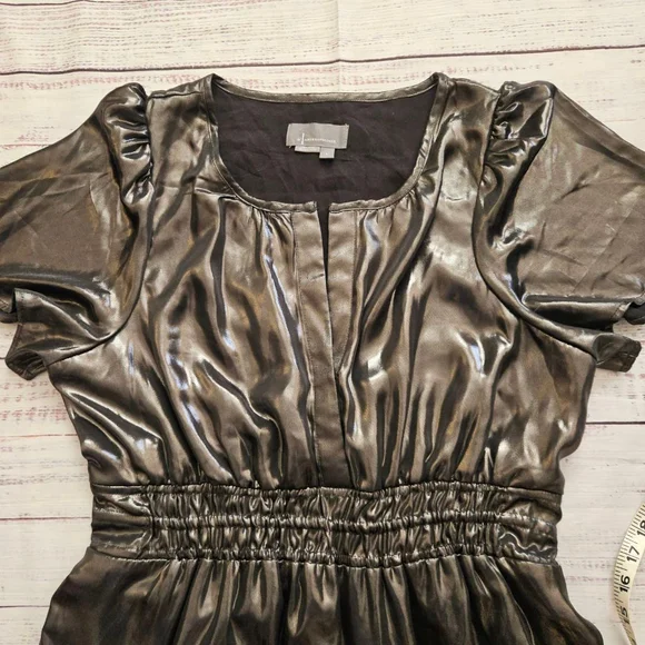 Anthropologie Somerset Maxi Dress Shine Edition Metallic Tiered Holiday Large - Picture 9 of 9